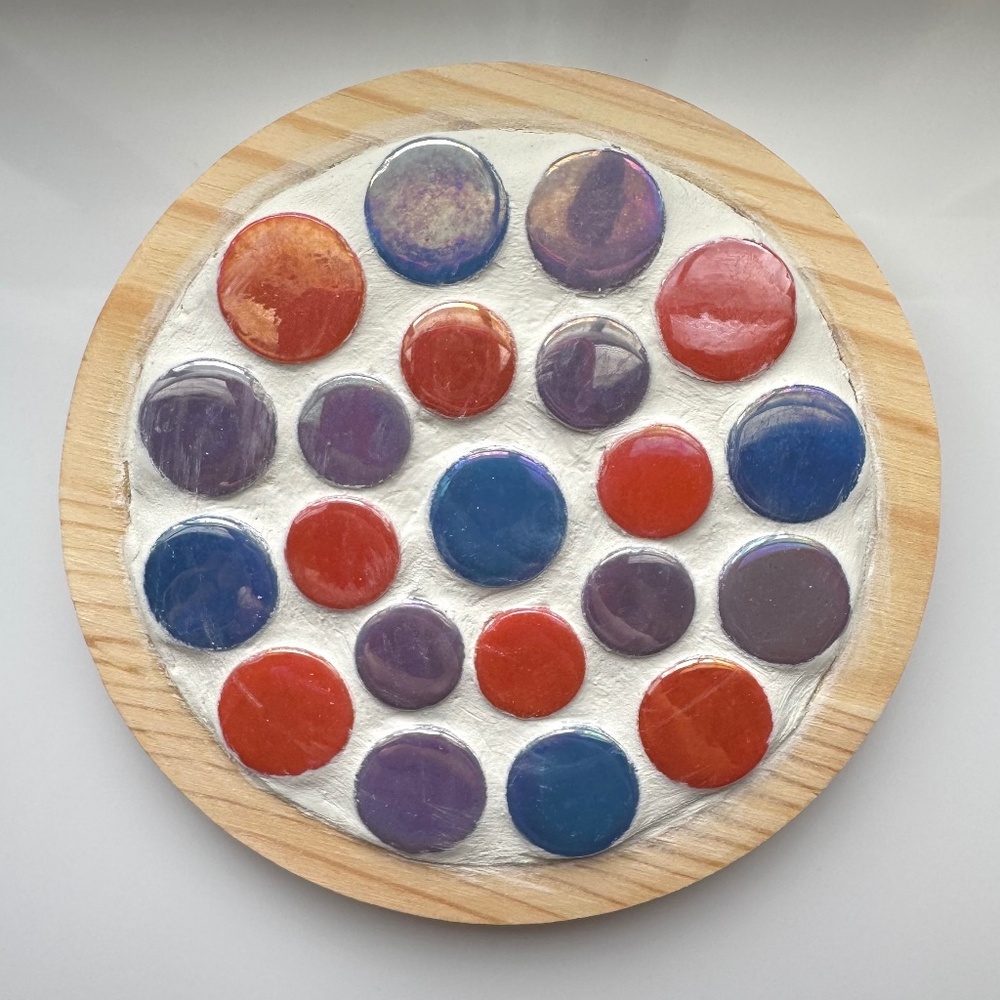 DIY Craft Making Kit- Mosaic Tile Coaster. Cool Orange